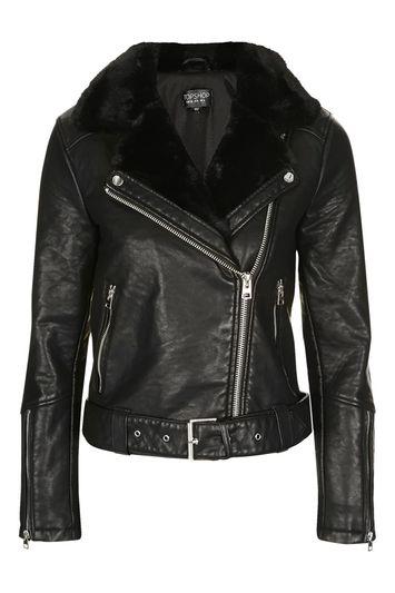 Topshop Petite Vardy Fur Lined Jacket