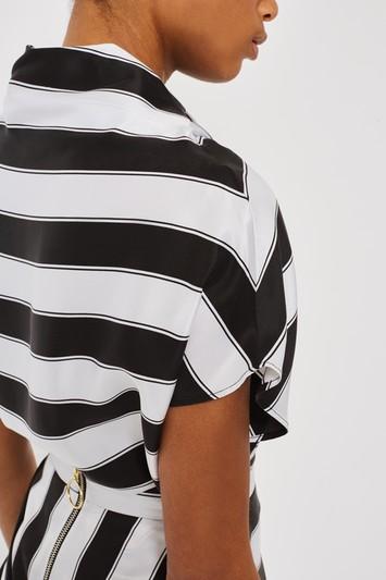 Topshop Sandwashed Silk Stripe Top By Boutique