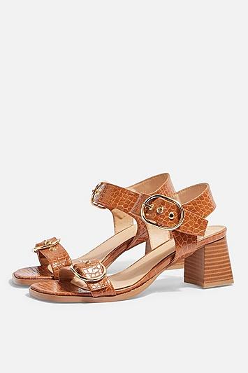 Topshop Dolly Tan Buckle Sandals