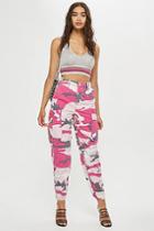 Topshop Pink Camouflage Trousers