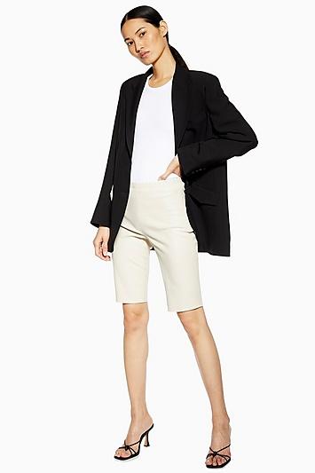 Topshop *white Leather Cycling Shorts By Boutique