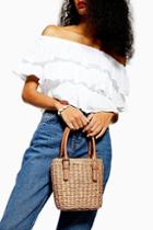 Topshop Sandy Straw Mini Grab Bag