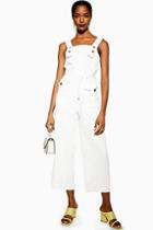 Topshop Ivory Pinafore Button Jumpsuit