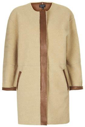 Topshop Faux Shearling Ovoid Jacket