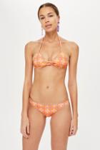 Topshop Check Tie Crop Bikini Top