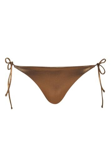 Topshop Metallic Tieside Bikini Bikini Bottoms