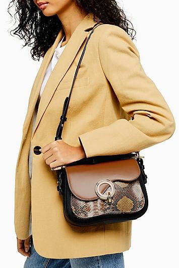 Topshop Carlo Snake Mix Shoulder Bag