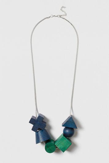 Topshop Painted Wood Shape Necklace