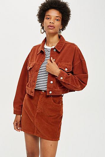 Topshop Rust Corduroy Jacket
