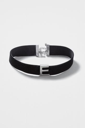 Topshop Velvet 'e' Initial Choker