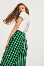 Topshop Lace Trim Back T-shirt