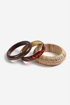 Topshop *mixed Wicker Bangle Pack