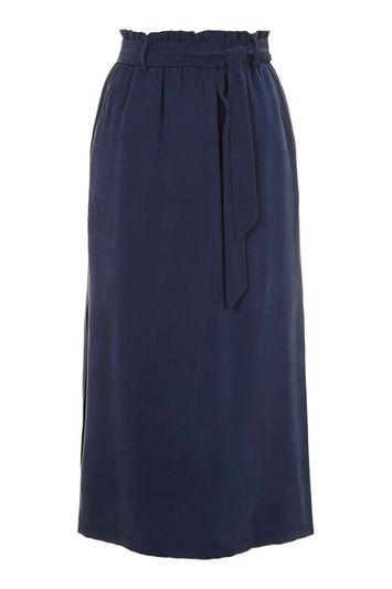 Topshop Paperbag Tie Midi Skirt
