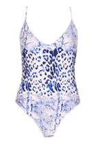 Topshop Snake And Leopard Print Swimsuit