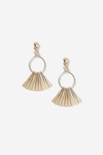 Topshop Fan Gold Hoop Earrings