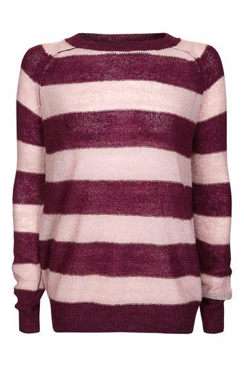 Topshop Stripe Mohair Mix Jumper