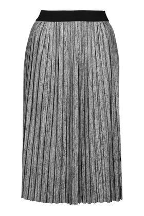 Topshop Petite Marl Pleat Midi Skirt