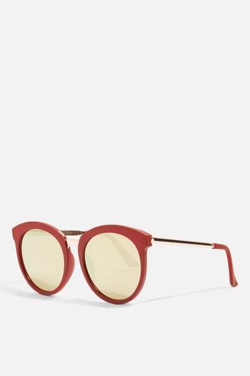 Topshop Sebb Round Frame Sunglasses