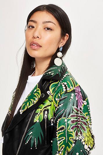 Topshop Jungle Embellished Jacket