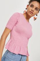 Topshop Shirred Knitted T-shirt