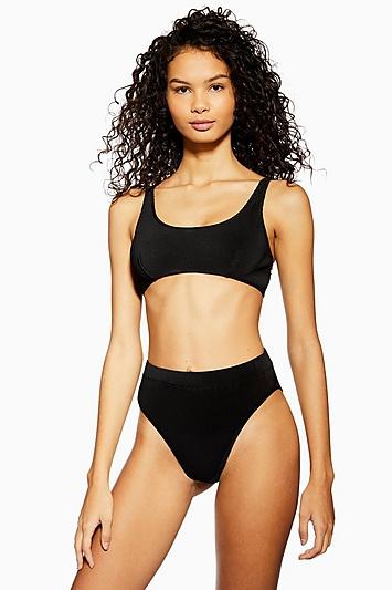 Topshop Plisse High Waist Knickers