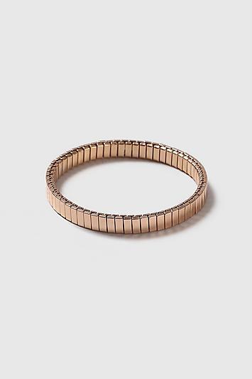 Topshop *rose Gold Ridge Stretch Bracelet