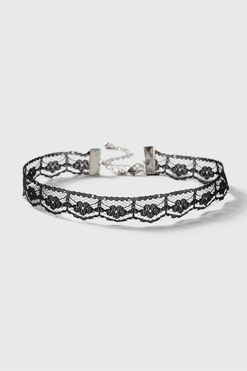 Topshop Thin Pointed Lace Choker Necklace