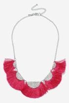Topshop Fuchsia Fan Fringe Collar Necklace