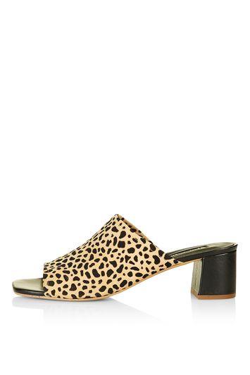 Topshop Nino Leopard Print Mules
