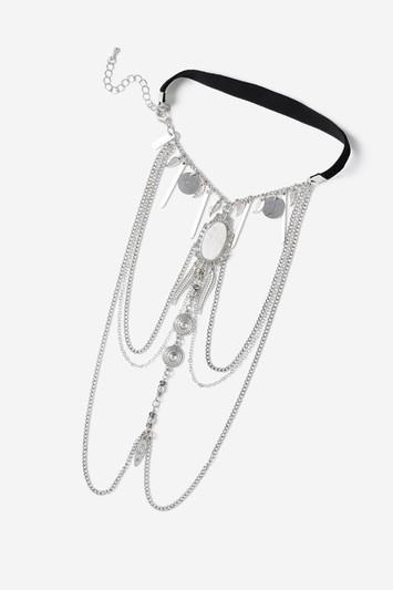 Topshop White Stone Drape Charm Necklace