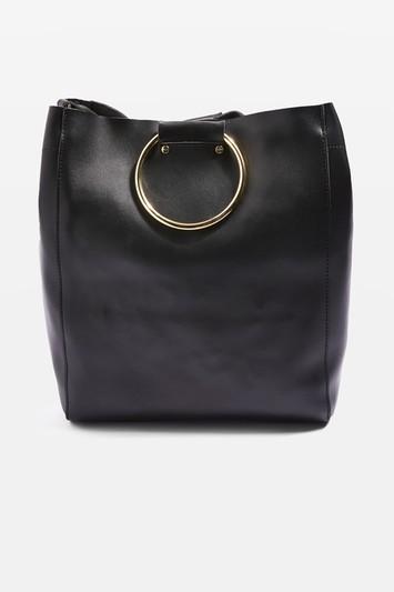 Topshop Metal Ring Handle Shopper Bag