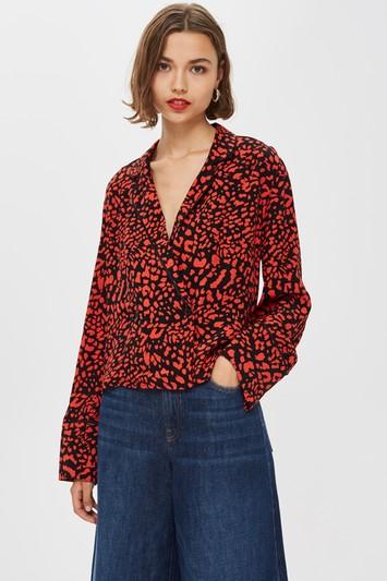 Topshop Tall Leopard Print Shirt