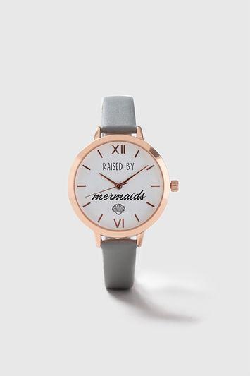 Topshop 'raised By Mermaids' Face Watch