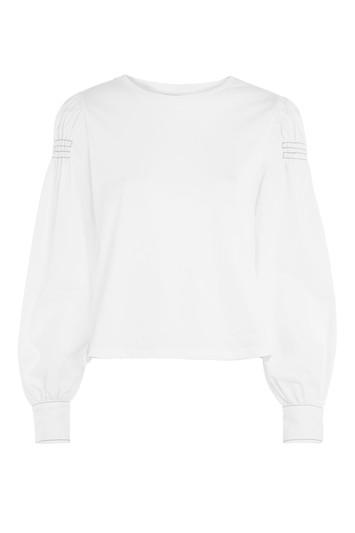 Topshop Stitch Balloon Sleeve Top