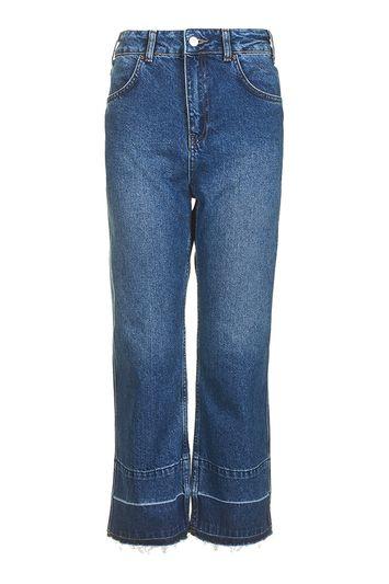 Topshop Moto Let Down Hem Wide Leg Jeans