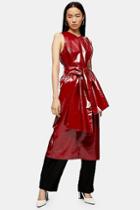 *red Patent Leather Wrap Dress By Topshop Boutique