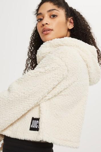 Topshop *sherpa Hoodie By Juicy La