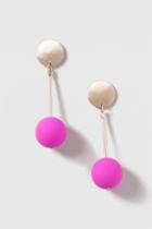 Topshop Pink Rubber Ball Drop Earrings
