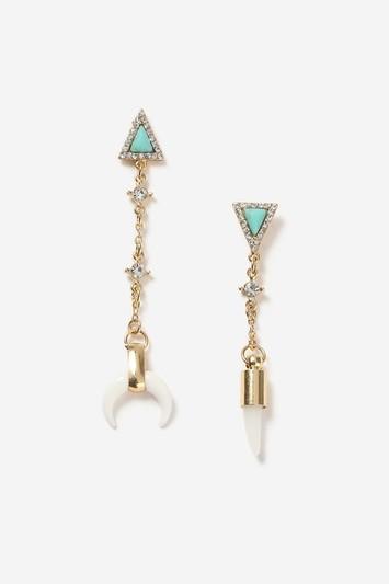 Topshop Mismatch Horn Earrings