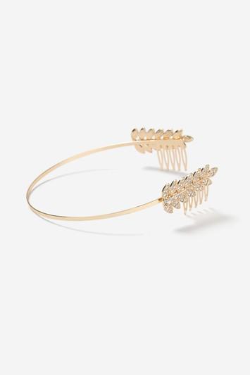 Topshop Rhinestone Leaf Halo Headband