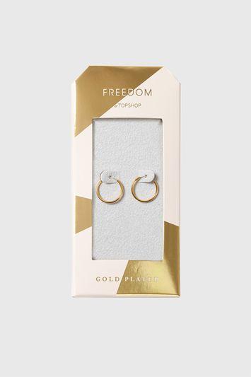 Topshop Gold Plated Sleeper Hoop Earrings