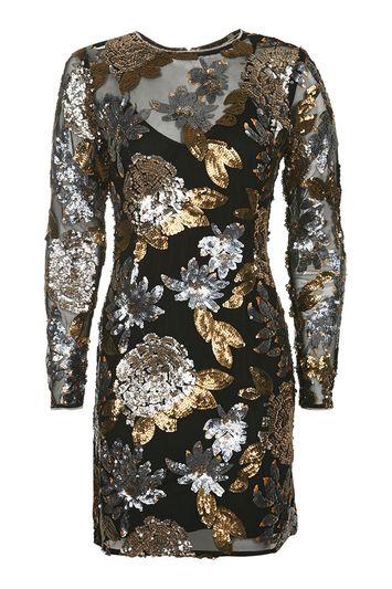 Topshop Winter Floral Sequin Dress