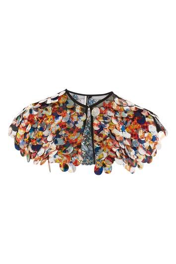 Topshop Sequin Mesh Capelet