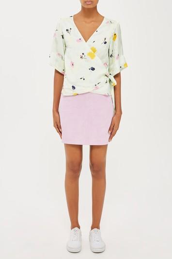Topshop *marble Bloom Wrap Top By Boutique