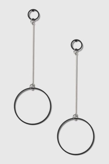Topshop Black Rubber Ring Earrings