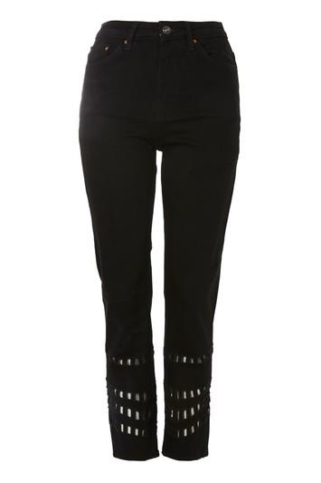 Topshop Moto Geo Cutout Black Straight Leg Jeans