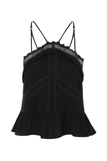 Topshop Lace Halter Tassel Top
