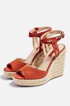 Topshop Whitney Rust Espadrille Wedges
