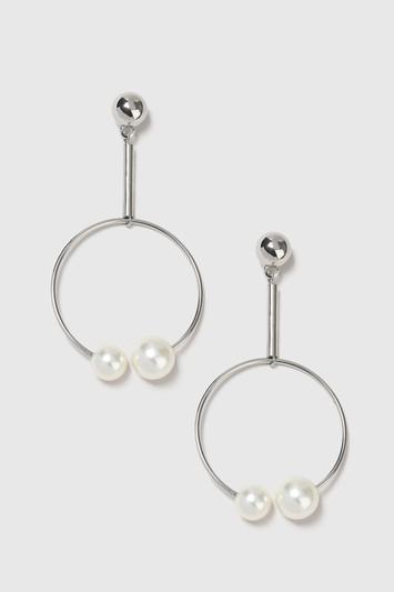 Topshop Pearl Hoop Drop Earrings