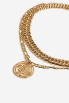 Topshop *chunky Engraved Disc Necklace